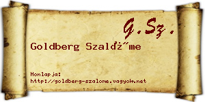 Goldberg Szalóme névjegykártya